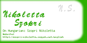 nikoletta szopri business card